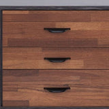 19" Espresso And Walnut Brown Three Drawer Wood Nightstand - Homeroots - Flyclothing LLC