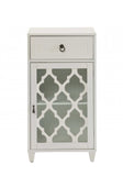 Fret Work Design Glass Door White Cabinet - Homeroots - Flyclothing LLC