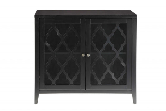 34" X 15.4" X 30" Black Mdf Cabinet - Homeroots
