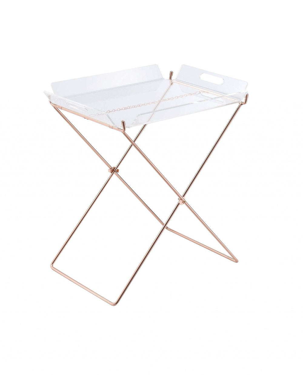 Modern Clear Acrylic Copper Tray Table - Homeroots - Flyclothing LLC