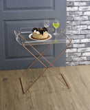 27" X 19" X 34" Clear Glass And Gold Serving Cart - Homeroots - Flyclothing LLC