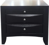 25" Black Three Drawers Nightstand - Homeroots - Flyclothing LLC