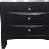 25" Black Three Drawers Nightstand - Homeroots - Flyclothing LLC