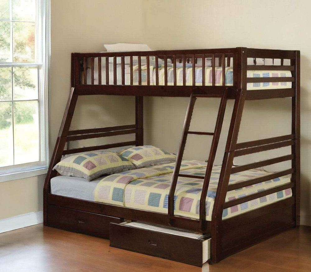 Espresso Full Transitional Bunk Bed - Homeroots - Flyclothing LLC