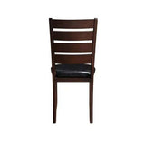 Set of Two Black And Brown Upholstered Faux Leather Ladder Back Dining Side Chairs - Homeroots - Flyclothing LLC