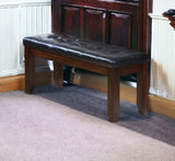 48" Black and Espresso Upholstered Faux Leather Bench - Homeroots