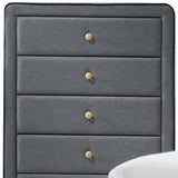 46" Light Gray Upholstery 5 Drawer Chest Dresser With Light Natural Legs - Homeroots
