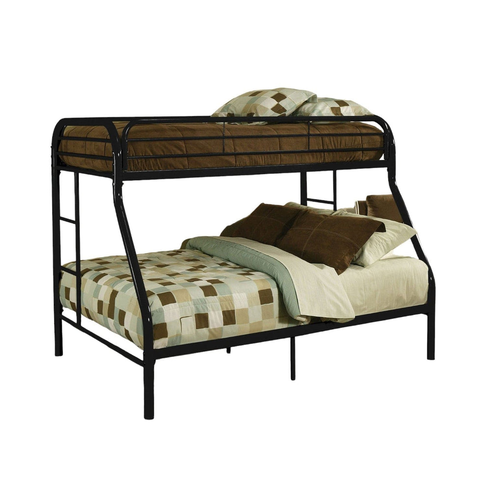 84" X 62" X 65" Twin Xl Over Queen Black Metal Tube Bunk Bed - Homeroots - Flyclothing LLC