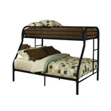 84" X 62" X 65" Twin Xl Over Queen Black Metal Tube Bunk Bed - Homeroots - Flyclothing LLC