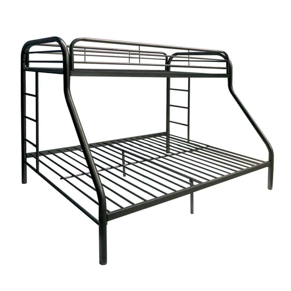 Black Twin Over Full Contemporary Metal Bunk Bed - Homeroots - Flyclothing LLC
