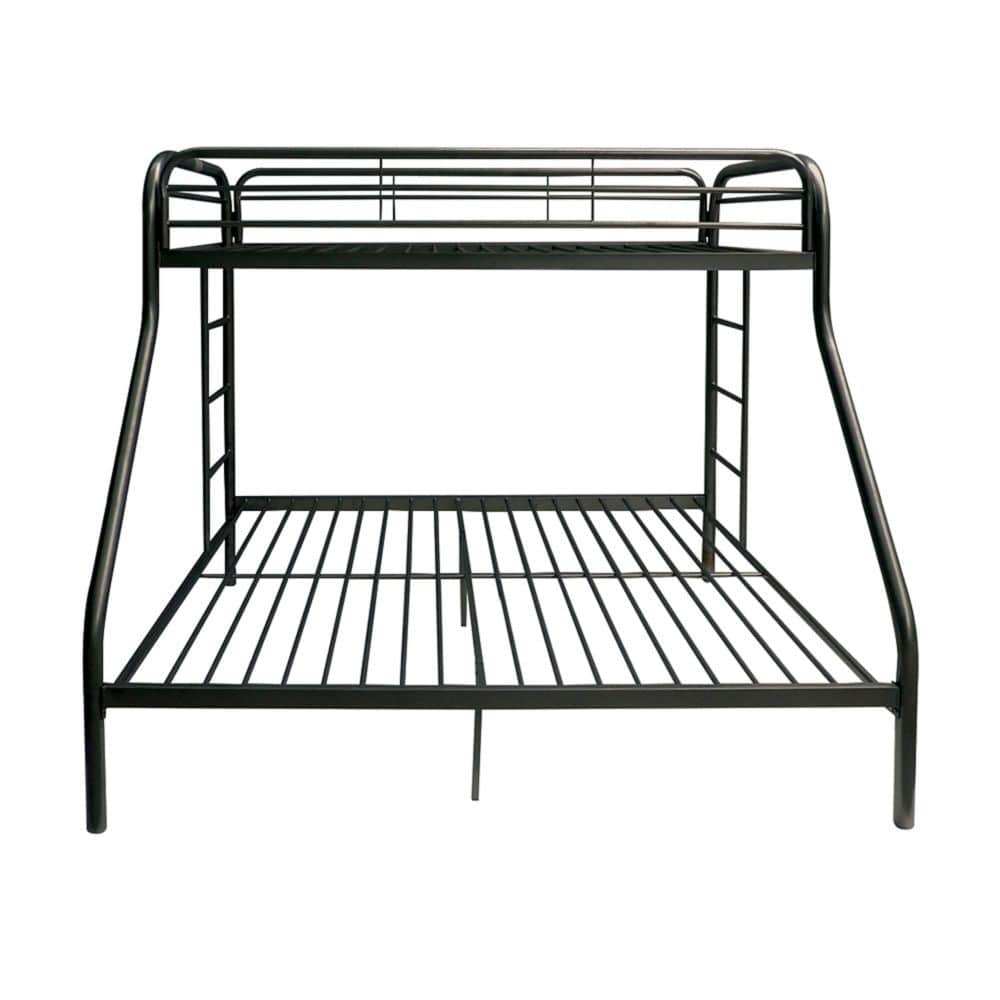 Black Twin Over Full Contemporary Metal Bunk Bed - Homeroots - Flyclothing LLC
