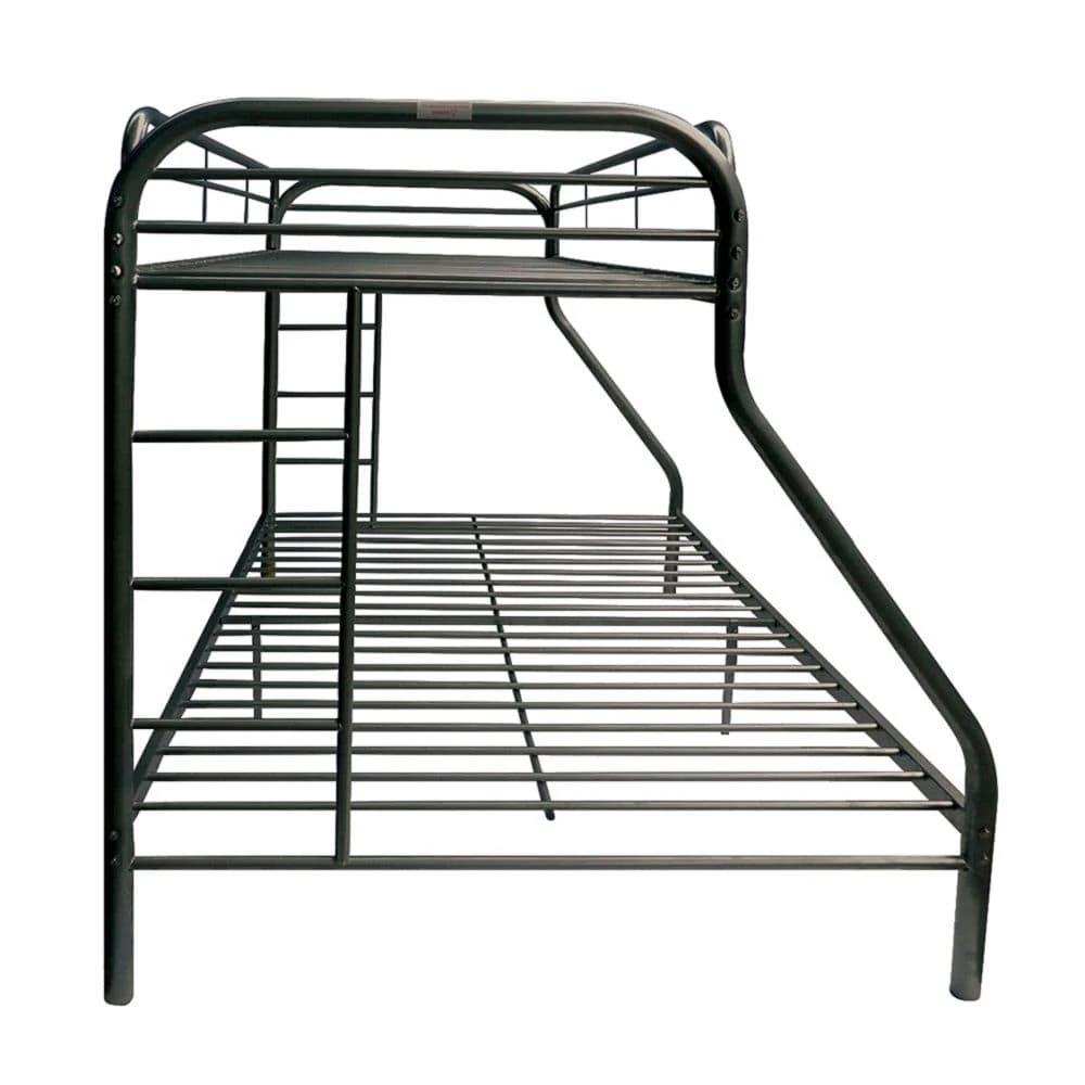 Black Twin Over Full Contemporary Metal Bunk Bed - Homeroots - Flyclothing LLC