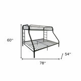Black Twin Over Full Contemporary Metal Bunk Bed - Homeroots - Flyclothing LLC