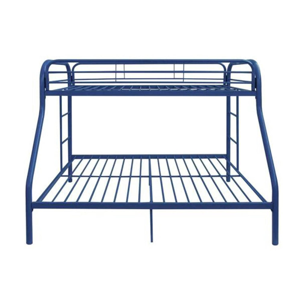 78" X 54" X 60" Twin Over Full Blue Metal Tube Bunk Bed - Homeroots - Flyclothing LLC