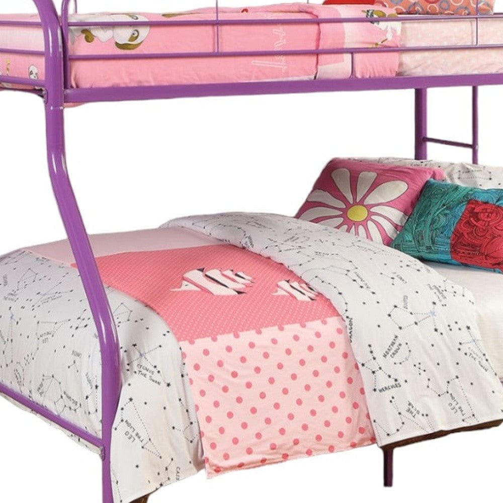 78" X 54" X 60" Twin Over Full Purple Metal Tube Bunk Bed - Homeroots - Flyclothing LLC