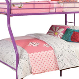 78" X 54" X 60" Twin Over Full Purple Metal Tube Bunk Bed - Homeroots - Flyclothing LLC