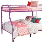 78" X 54" X 60" Twin Over Full Purple Metal Tube Bunk Bed - Homeroots - Flyclothing LLC