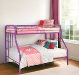 78" X 54" X 60" Twin Over Full Purple Metal Tube Bunk Bed - Homeroots - Flyclothing LLC