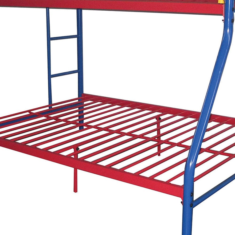 78" X 54" X 60" Twin Over Full Rainbow Metal Tube Bunk Bed - Homeroots - Flyclothing LLC