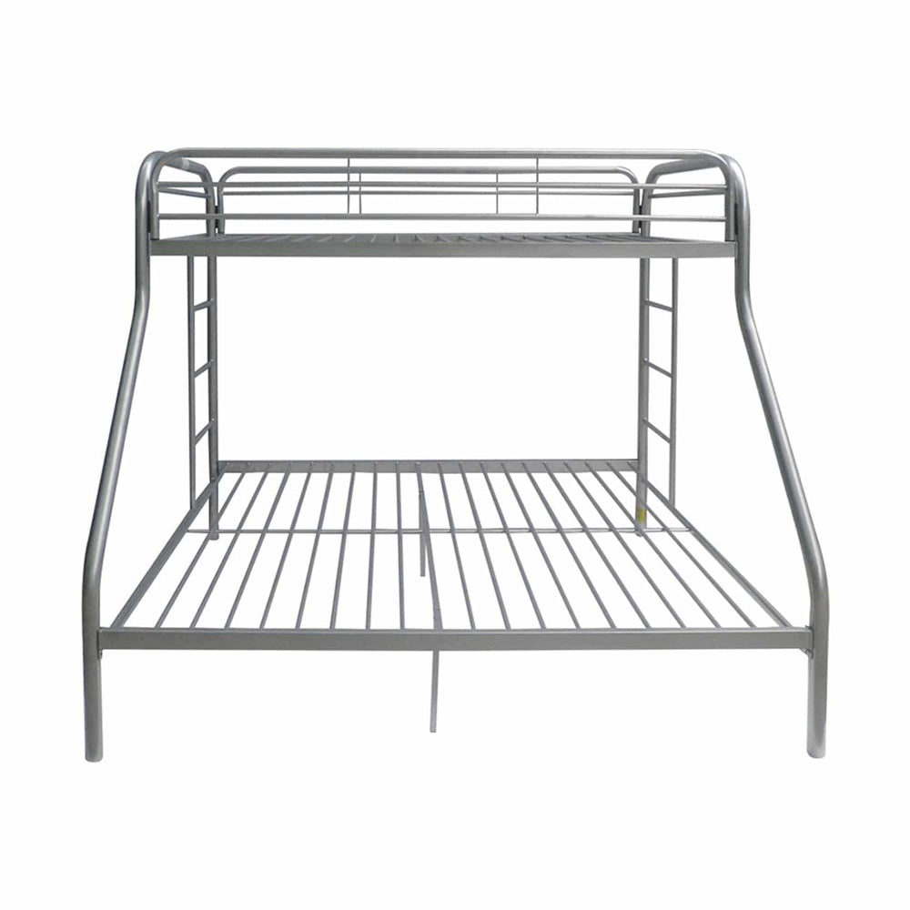 78" X 54" X 60" Twin Over Full Silver Metal Tube Bunk Bed - Homeroots - Flyclothing LLC