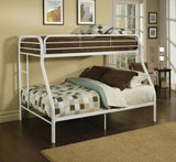 White Twin Over Full Contemporary Metal Bunk Bed - Homeroots - Flyclothing LLC