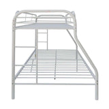 White Twin Over Full Contemporary Metal Bunk Bed - Homeroots - Flyclothing LLC