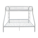 White Twin Over Full Contemporary Metal Bunk Bed - Homeroots - Flyclothing LLC