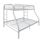 White Twin Over Full Contemporary Metal Bunk Bed - Homeroots - Flyclothing LLC