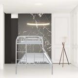 White Twin Over Full Contemporary Metal Bunk Bed - Homeroots - Flyclothing LLC