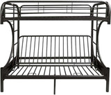 Black Twin Over Full Contemporary Metal Bunk Bed - Homeroots - Flyclothing LLC