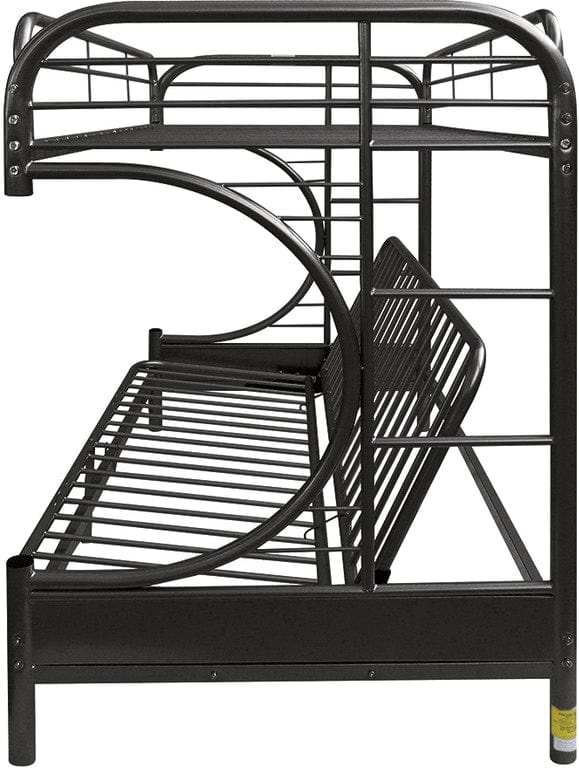 Black Twin Over Full Contemporary Metal Bunk Bed - Homeroots - Flyclothing LLC