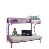 78" X 41" X 65" Twin Over Full Purple Metal Tube Futon Bunk Bed - Homeroots - Flyclothing LLC