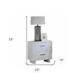 23" White Two Drawers Mirrored Nightstand - Homeroots - Flyclothing LLC