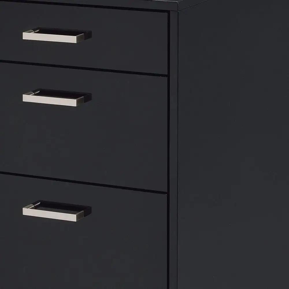 18" Black Standard Accent Cabinet With Three Drawers - Homeroots - Flyclothing LLC