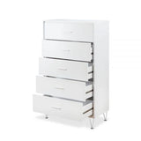 32" White Five Drawer Standard Chest - Homeroots