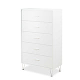 32" White Five Drawer Standard Chest - Homeroots