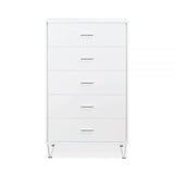 32" White Five Drawer Standard Chest - Homeroots