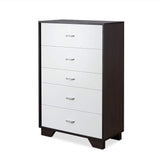 32" Brown and White Five Drawer Standard Chest - Homeroots