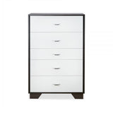 32" Brown and White Five Drawer Standard Chest - Homeroots
