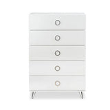 32" White Five Drawer Standard Chest - Homeroots