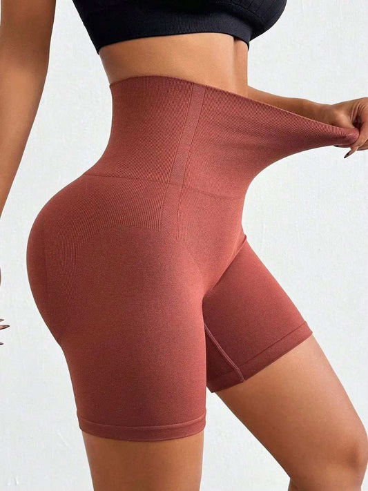 Seamless High Waist Active Shorts - Trendsi - Flyclothing LLC
