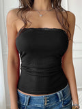 Devine Lace Detail Tube Top - Trendsi - Flyclothing LLC
