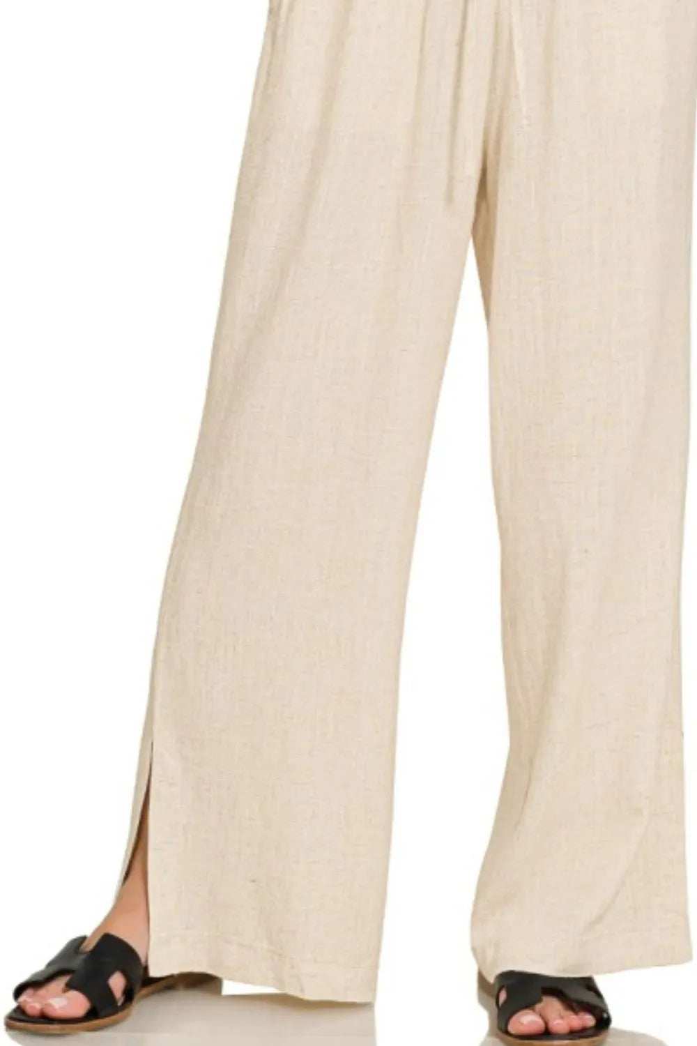 Zenana Linen Drawstring Pants - Trendsi - Flyclothing LLC