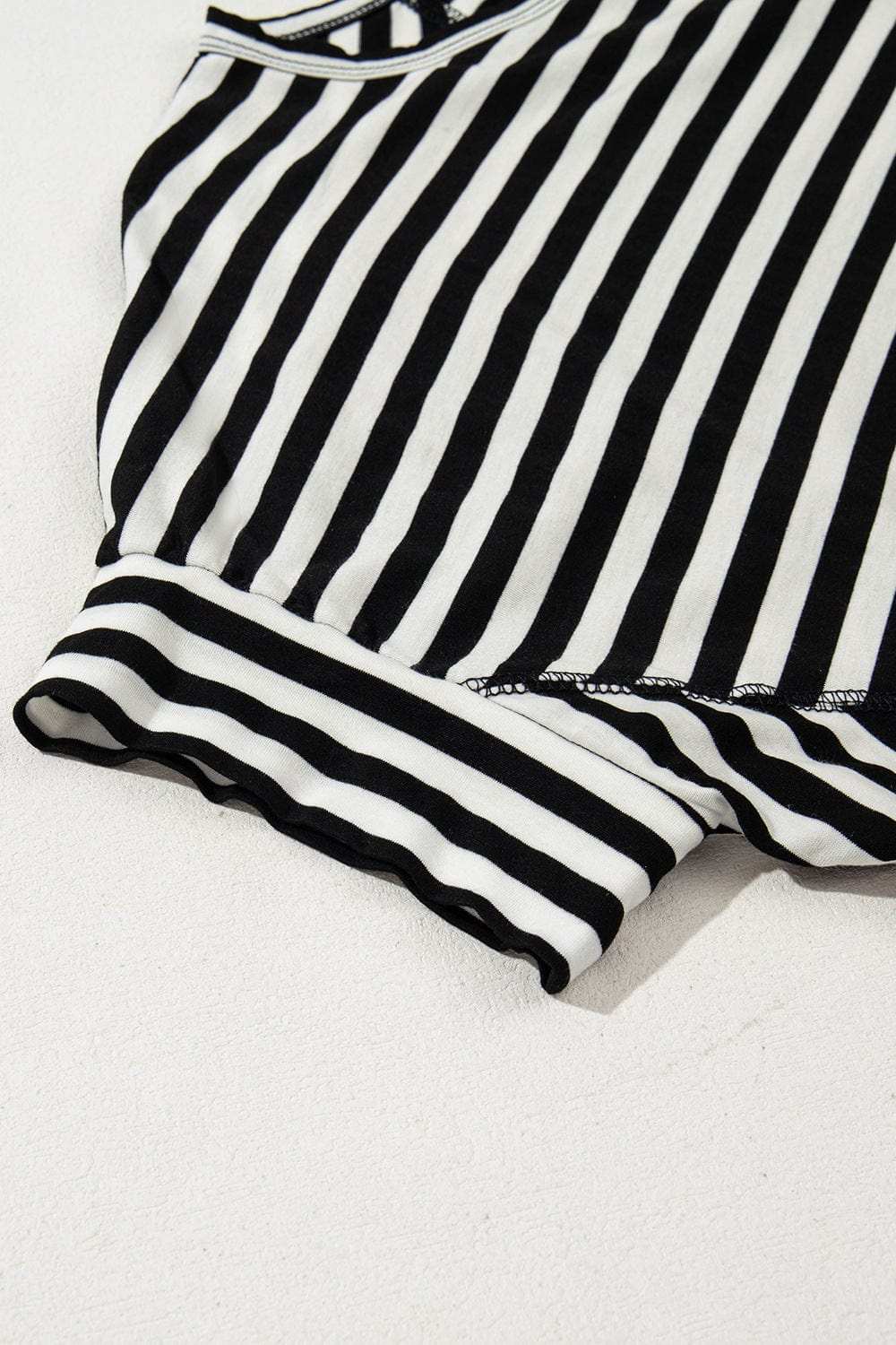 Stripe Batwing Sleeve Round Neck Oversized Top - Trendsi - Flyclothing LLC