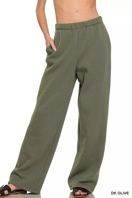 Zenana Fleece Sweatpant with Pockets - Trendsi - Flyclothing LLC