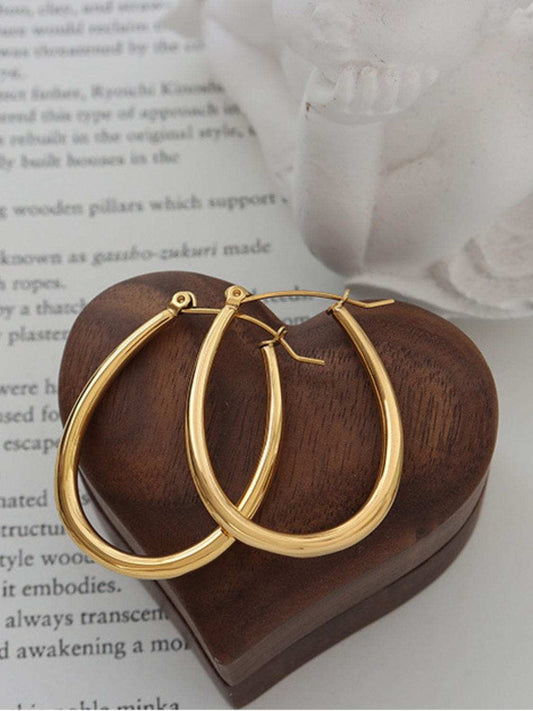 18K Gold-Plated Titanium Steel Earrings - Trendsi - Flyclothing LLC
