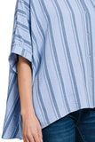 Zenana Woven Yarn-Dye Stripe Oversized Button Down Shirt - Trendsi - Flyclothing LLC