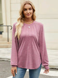 Round Neck Long Sleeve T-Shirt - Trendsi - Flyclothing LLC