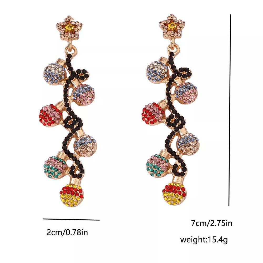 Christmas 18K Gold-Plated Rhinestone Earrings - Trendsi - Flyclothing LLC