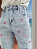 Distressed Star Jeans with Pockets - Trendsi - Flyclothing LLC